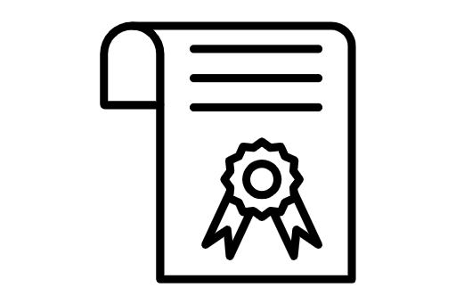 Icon als Skizze von einem Brief mit Siegel welches ein Abschlusszeugnis symbolisieren soll